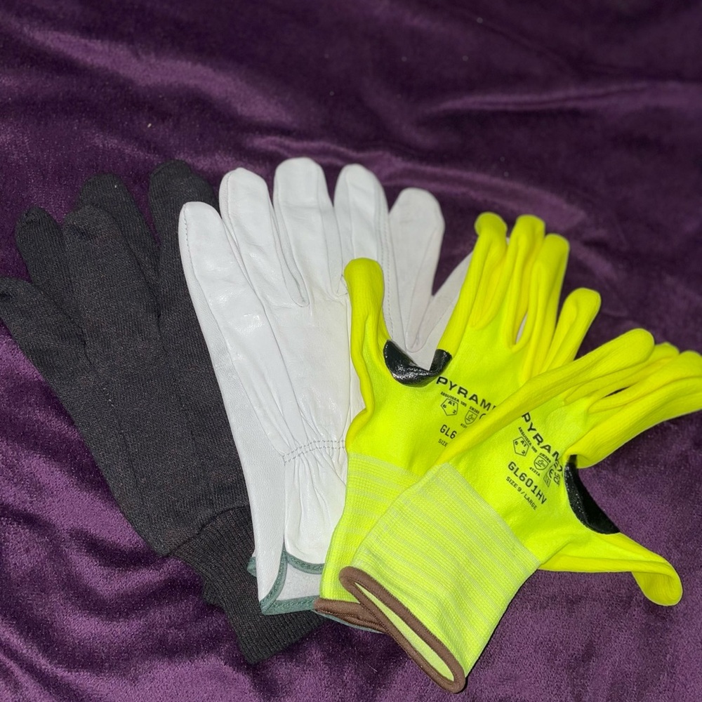 Men's Safety Gloves - Black, White, Yellow